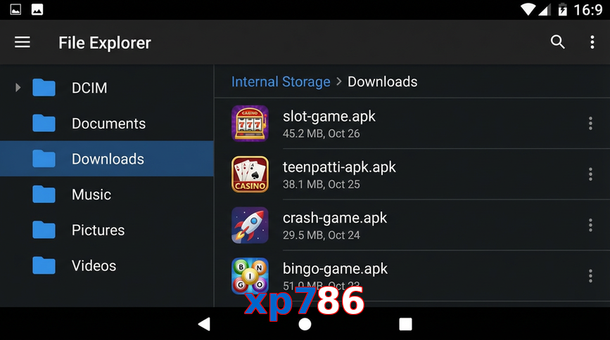 Main screen of Xp786 gameapk page for PK players